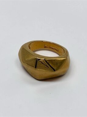 Lia Sophia Gold-Tone Geometric Statement Ring Size 7–7.25